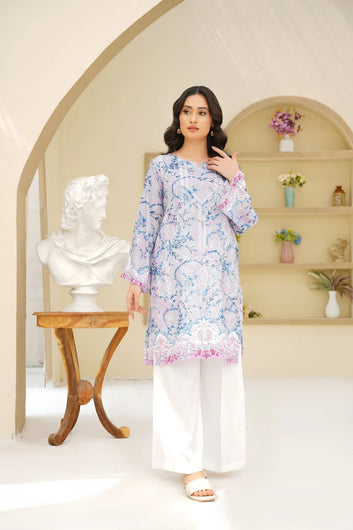 White & Grey Raw Silk Kurta Set – Women’s 2 Piece