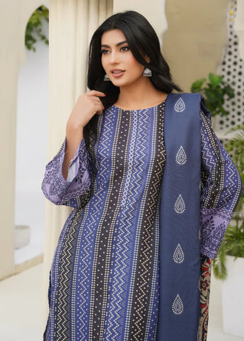 Yale & Twilight Blue Raw Silk Kurta Set – Women’s 3 Piece with Dupatta by Libas