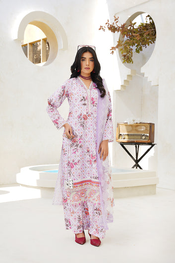 Pastel Lilac Raw Silk Kurta Set – Women’s 3 Piece with Dupatta